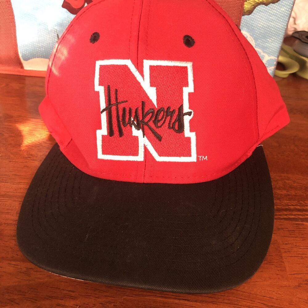 Nebraska Huskers Orange Bowl NCAA Red Black Brim Snapback Embroidered Big N Cap - Picture 2 of 6
